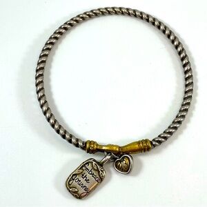 Brighton Silver Gold Tone Embrace the Journey Twist Cable Rope Bangle Bracelet
